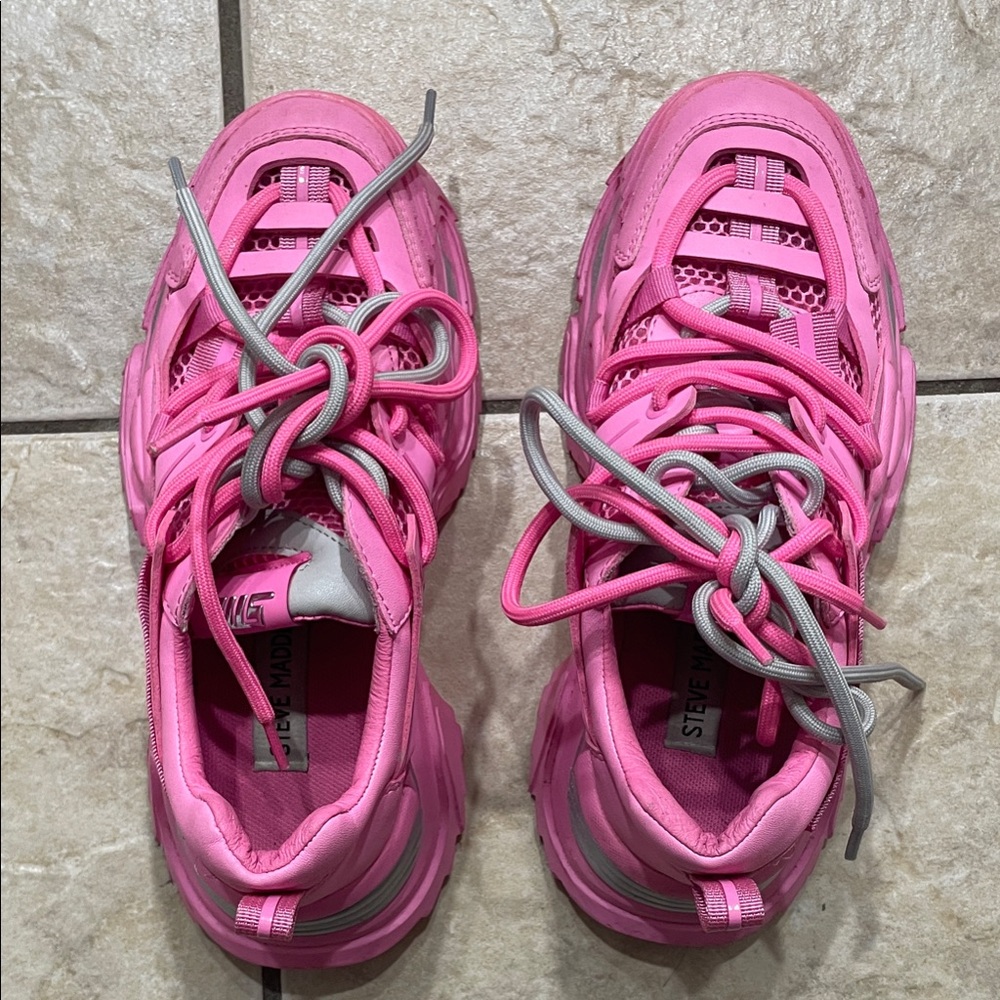 Steve Madden Pink and Gray Sneakers